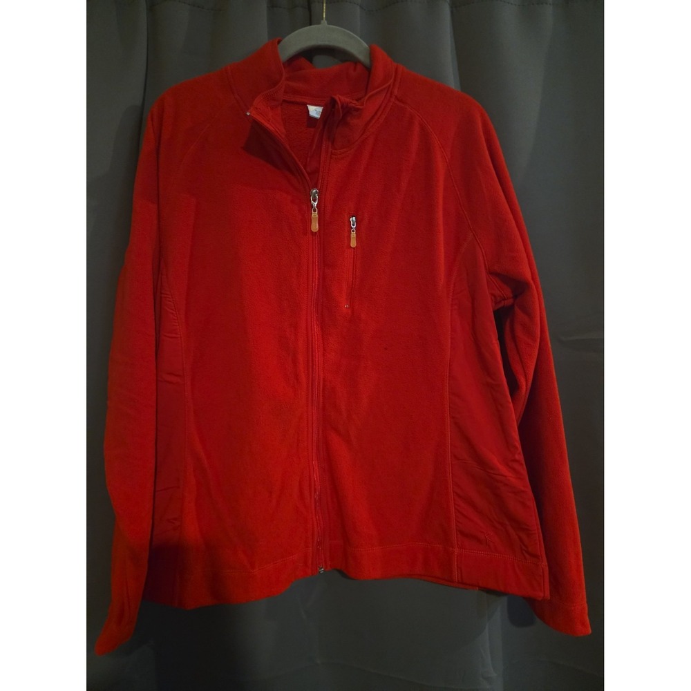Danskin Now Micro Fleece Jacket Women's XL Red Long Sleeve  Full Zip